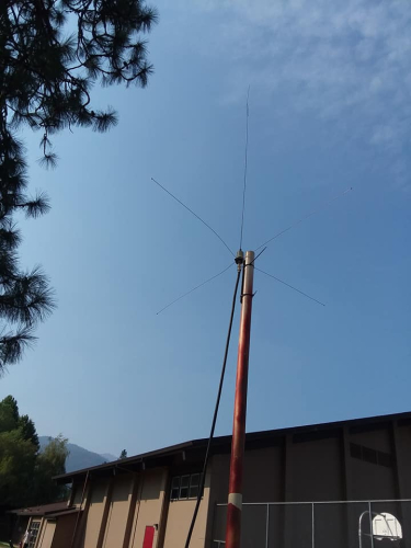 ARES/GARS member Michael Maddalena (KJ6KIZ) providing emergency com support to the Weaverville Red Cross shelter.
