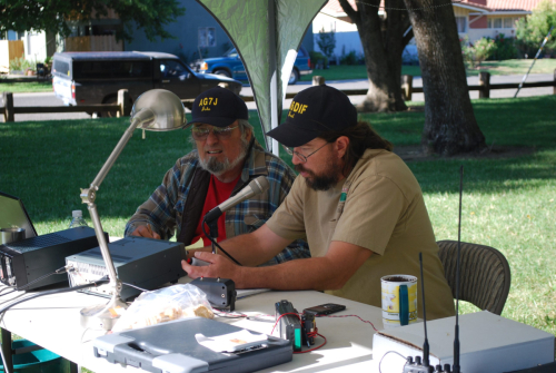 John (AG7J) and Joel (KJ6DIF) at GARS Summer Field Day (2012)